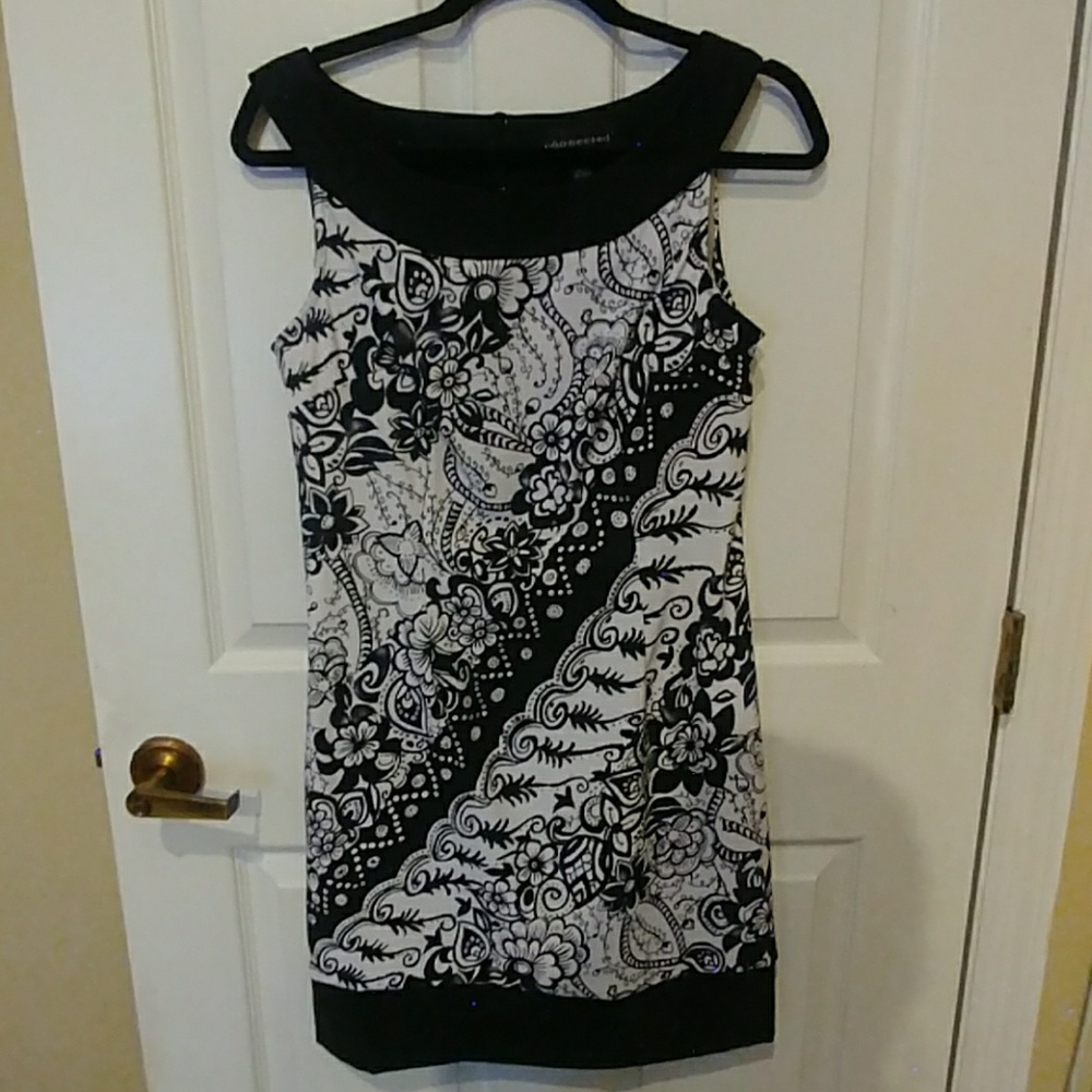 Black and white floral print dress